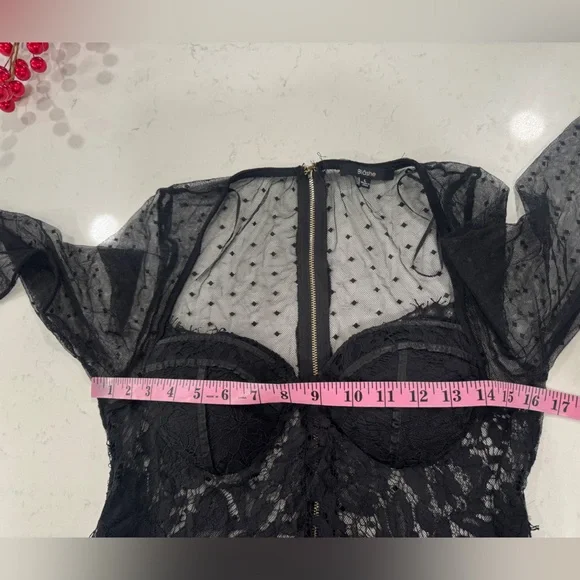 Chic Black Lace Long Sleeve Dress - Picture 10 of 10